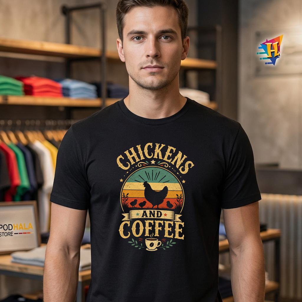 Like Chickens Coffee Tee Funny Vintage Pet Theme Lover Graphic Apparel Like Chickens Coffee Tee Funny Vintage Pet Theme Lover Graphic Apparel