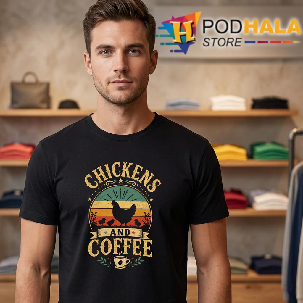 Like Chickens Coffee Shirt Funny Vintage Pet Theme Lover Graphic Apparel Like Chickens Coffee Shirt Funny Vintage Pet Theme Lover Graphic Apparel