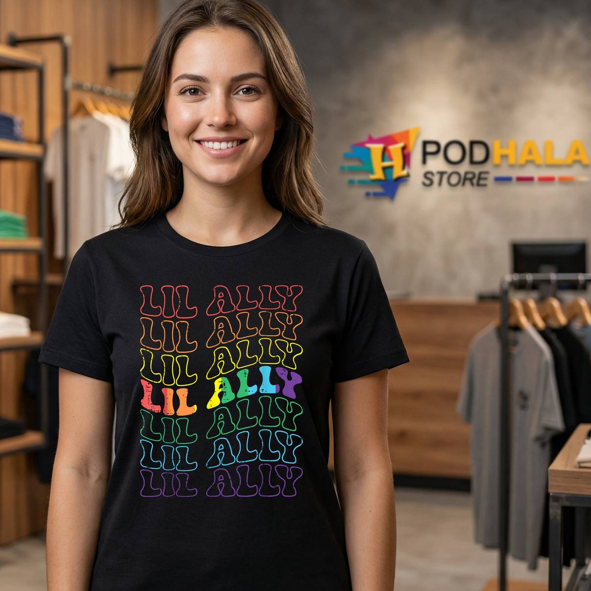 Lil Ally Rainbow Gay Flag Retro T-Shirt LGBTQ Pride Graphic Apparel Mens Lil Ally Rainbow Gay Flag Retro T-Shirt LGBTQ Pride Graphic Apparel Mens