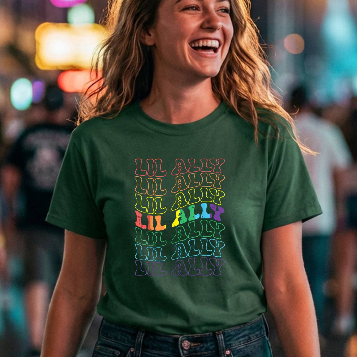 Lil Ally Rainbow Gay Flag Retro Tshirt LGBTQ Pride Graphic Apparel Mens Lil Ally Rainbow Gay Flag Retro Tshirt LGBTQ Pride Graphic Apparel Mens