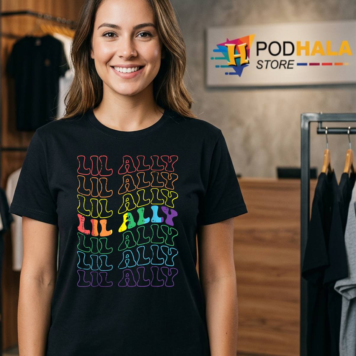 Lil Ally Rainbow Gay Flag Retro Tee LGBTQ Pride Graphic Apparel Mens Lil Ally Rainbow Gay Flag Retro Tee LGBTQ Pride Graphic Apparel Mens