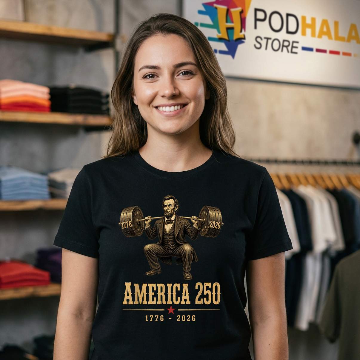 Lincoln Gym Weightlifting Tee America 250 Years 1776 2026 Fitness Top Lincoln Gym Weightlifting Tee America 250 Years 1776 2026 Fitness Top