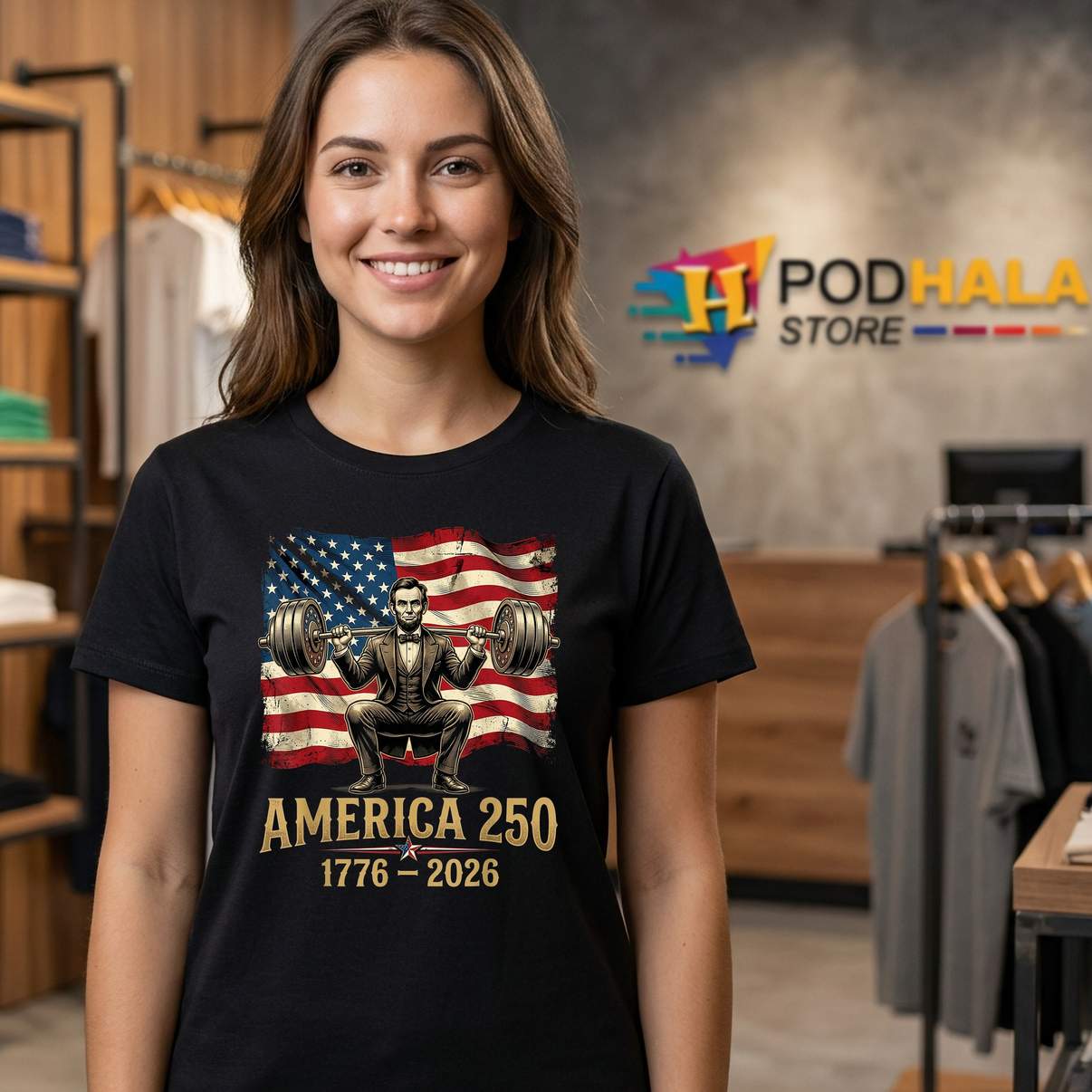 Lincoln Weightlifting Patriotic T-Shirt Funny Abraham Fourth Of July Apparel Lincoln Weightlifting Patriotic T-Shirt Funny Abraham Fourth Of July Apparel