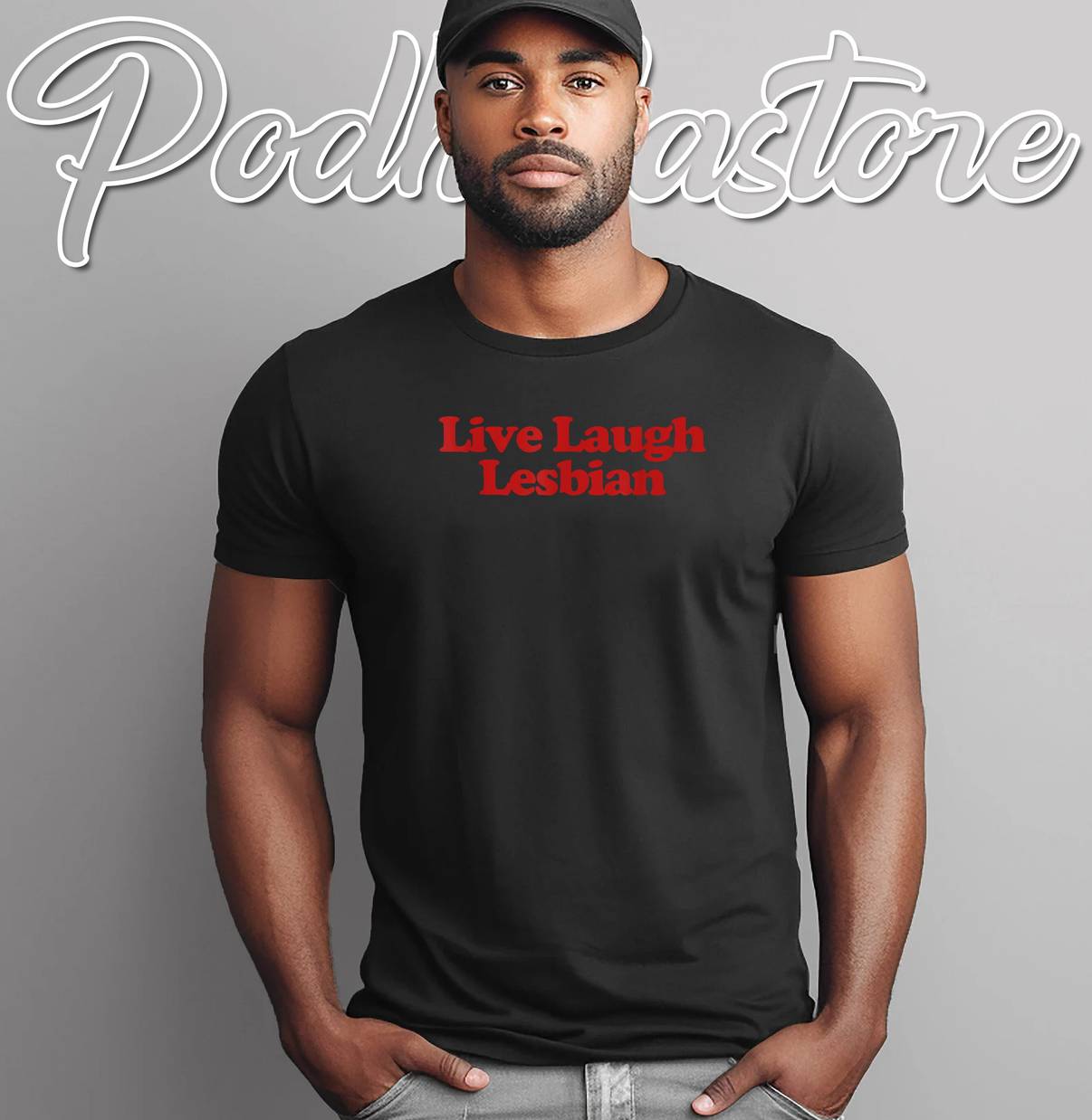 Live Laugh Lesbian Y2k Trendy Shirt LGBTQ Pride Funny Graphic For Mens