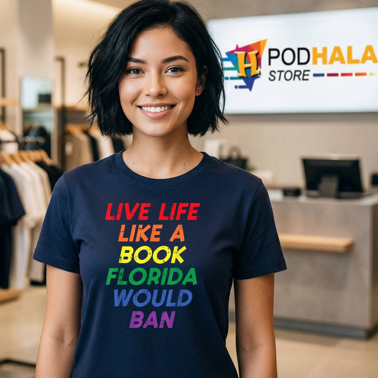 Live Life Like A Book Florida T-Shirt LGBTQ Ally Gay Pride Graphic Mens Live Life Like A Book Florida T-Shirt LGBTQ Ally Gay Pride Graphic Mens