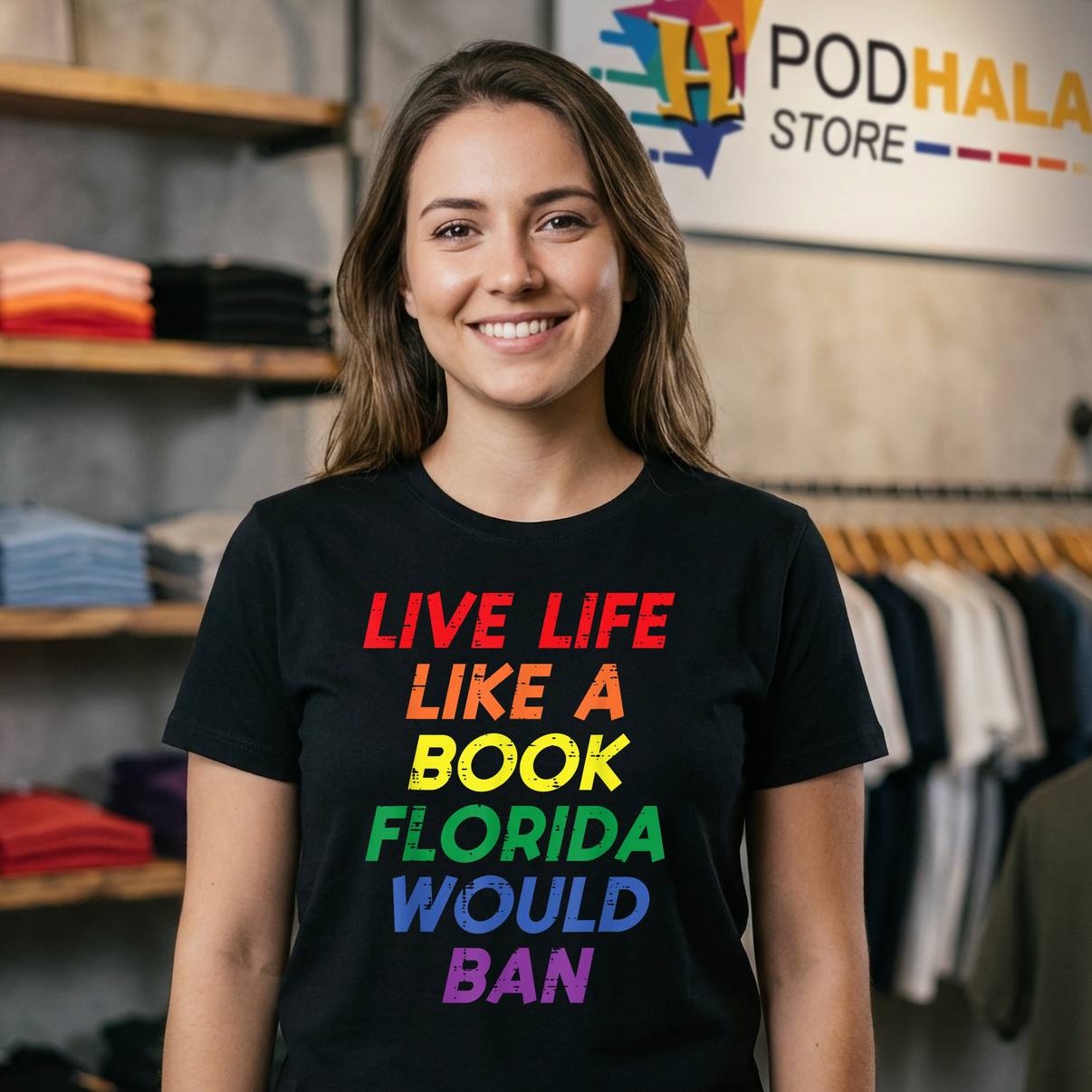 Live Life Like A Book Florida Tee LGBTQ Ally Gay Pride Graphic Mens Live Life Like A Book Florida Tee LGBTQ Ally Gay Pride Graphic Mens
