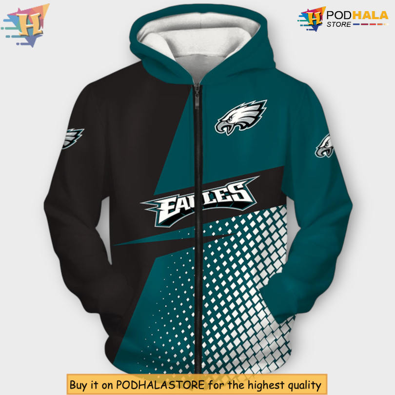 Long Sleeve Zip Style Philadelphia Eagles Vintage Hoodie Custom Gift