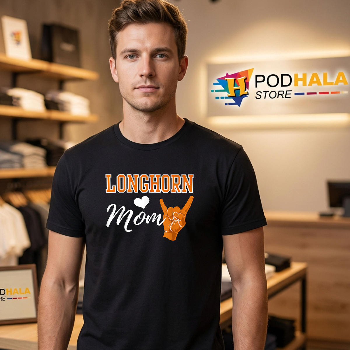 Longhorn Mom Heart Souvenir Shirt 2026 Gift For Women Graphic Fan Apparel Gear