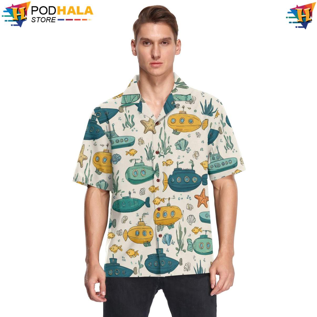 Loose Fit Aloha Shirt Mens Short Sleeve Button Down Casual Beach Apparel