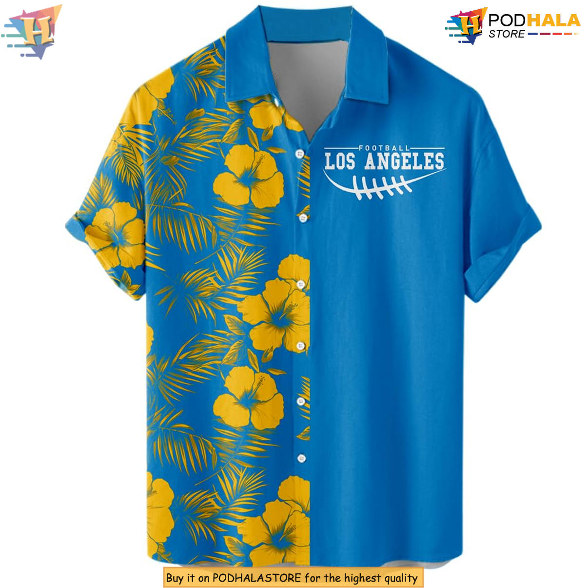Los Angeles C Floral Football Hawaiian Shirt 2026 Custom Name Number Fan Gear