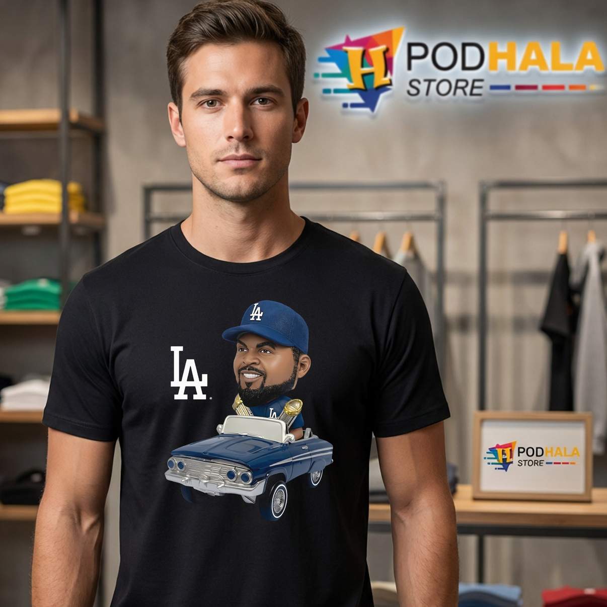 Los Angeles Dodgers Ice Cube Shirt Baseball Sports Fan Graphic Design Mens