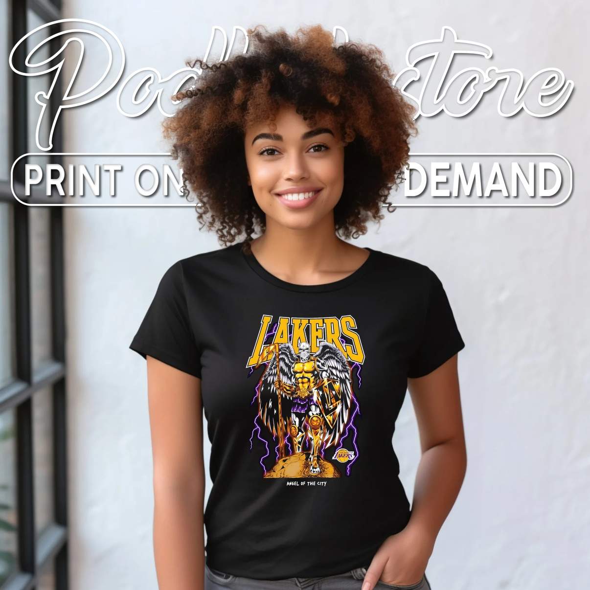 Los Angeles Lakers Warren Lotas Shirt Angel Of The City Basketball Fan Mens