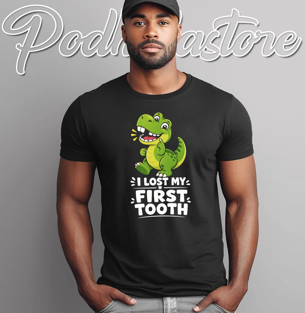 Lost First Tooth Dinosaur T-Shirt Funny Kids Milestone Graphic Apparel