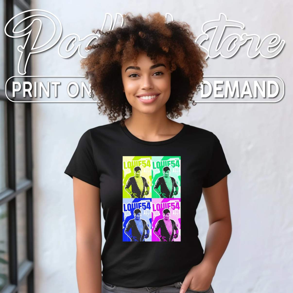 Louie 54 Pop Art Poster Retro Tshirt Music Concert Fan Graphic Design Mens Louie 54 Pop Art Poster Retro Tshirt Music Concert Fan Graphic Design Mens