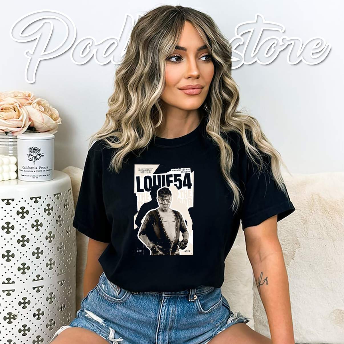 Louie 54 Vintage Poster Fan Shirt Classic Music Retro Graphic Design Mens