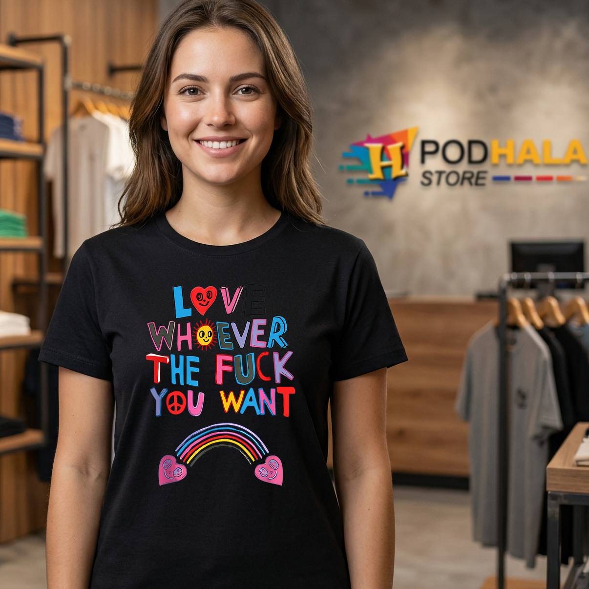 Love Whoever The F You Want Shirt LGBTQ Rainbow Pride Cute Hearts Men