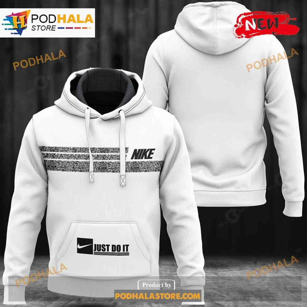 Luxury Just Do It 3d Hoodie With Glittery Stripe And Nike Swoosh