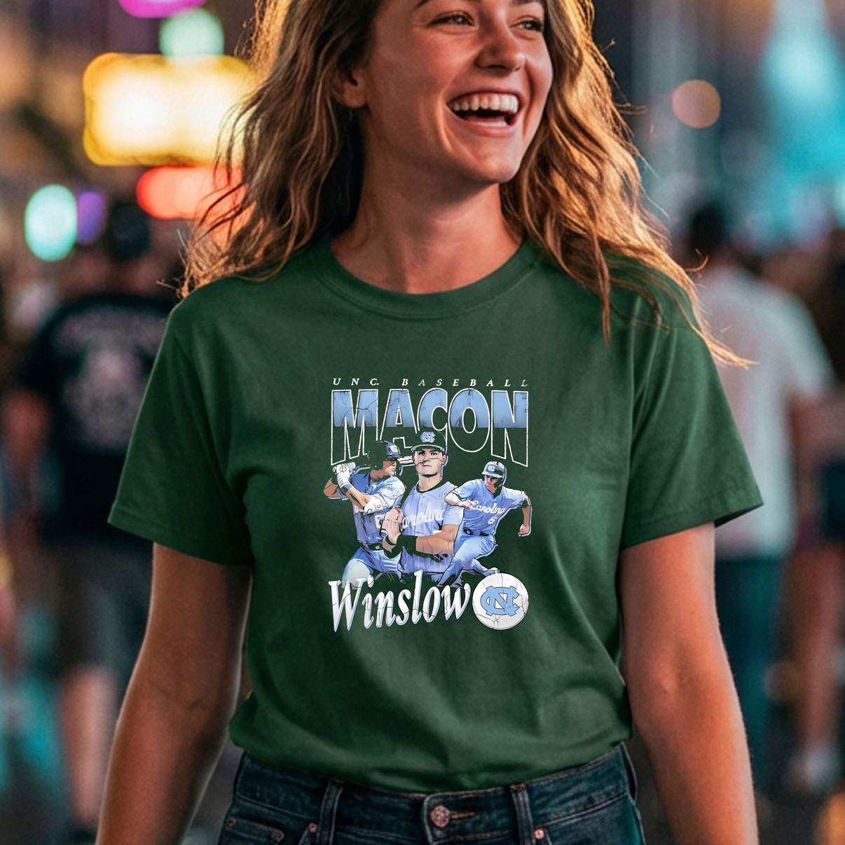 Macon Winslow UNC Tar Heels Shirt Vintage 90s Streetwear Fan Graphic Design
