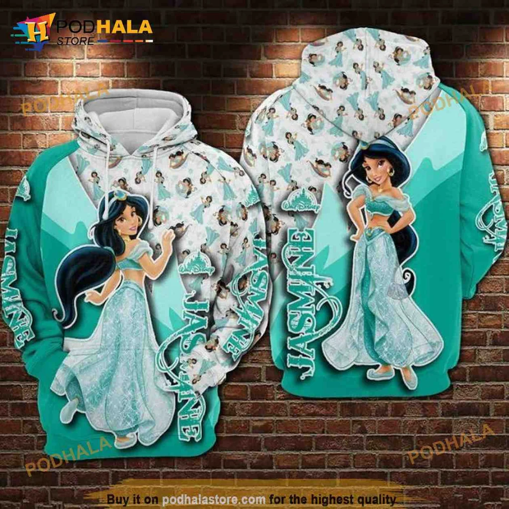 Magical Princess Pattern 3d Hoodie With Whimsical Turquoise Design