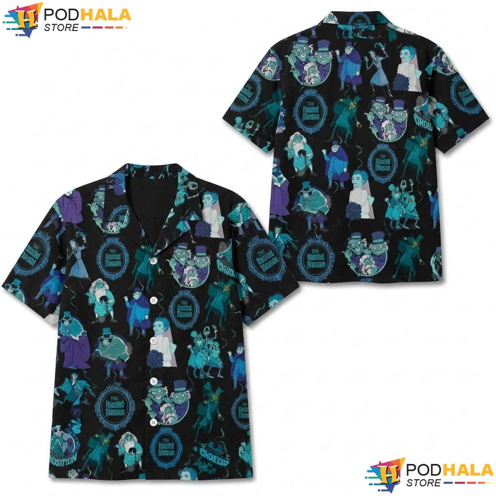 Mansion Costume Halloween Hawaiian Shirt Hitchhiking Ghosts Party Shirt