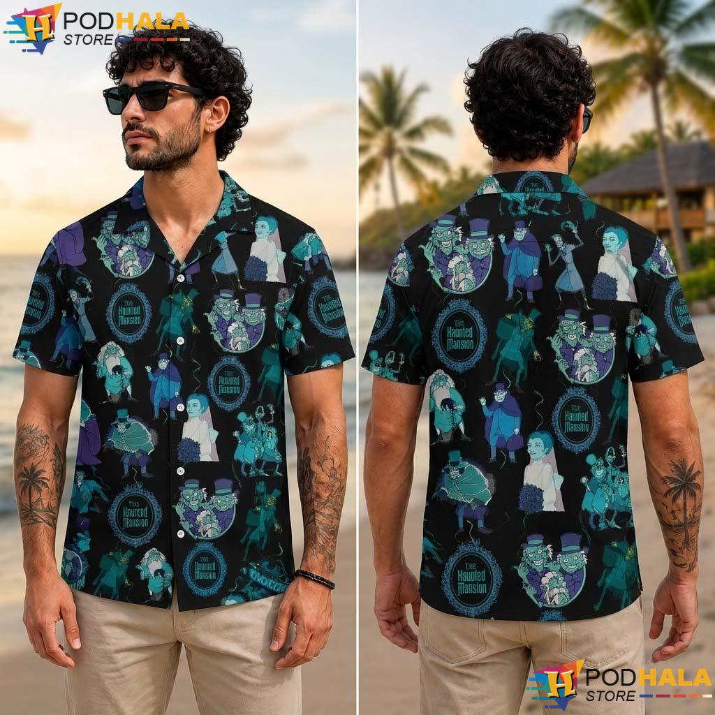 Mansion Costume Halloween Aloha Shirt Hitchhiking Ghosts Party Shirt Mansion Costume Halloween Aloha Shirt Hitchhiking Ghosts Party Shirt