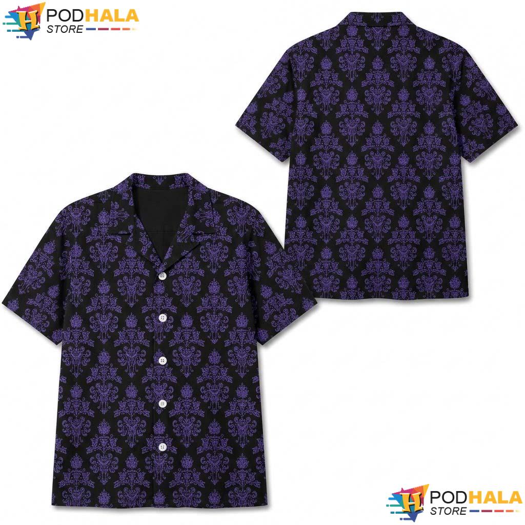 Mansion Hitchhiking Halloween Hawaiian Shirt Disney Purple Spooky Aloha