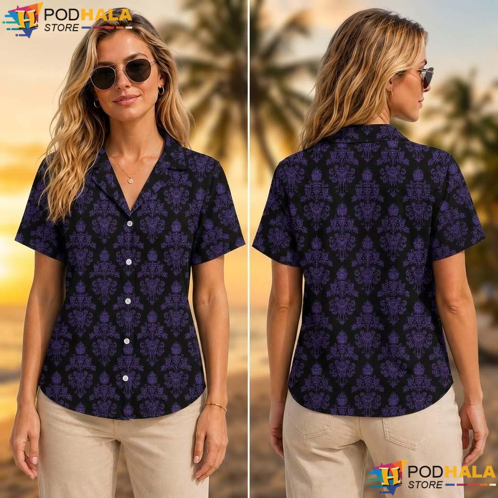 Mansion Hitchhiking Halloween Tropical Shirt Disney Purple Spooky Aloha Mansion Hitchhiking Halloween Tropical Shirt Disney Purple Spooky Aloha