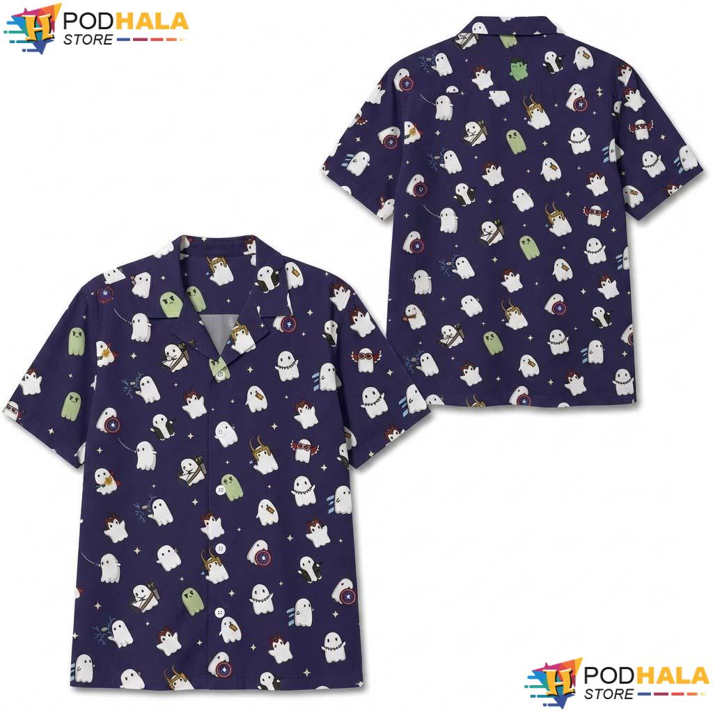 Marvel Ghosts Halloween Hawaiian Shirt Spooky Superhero Pocket Outfit