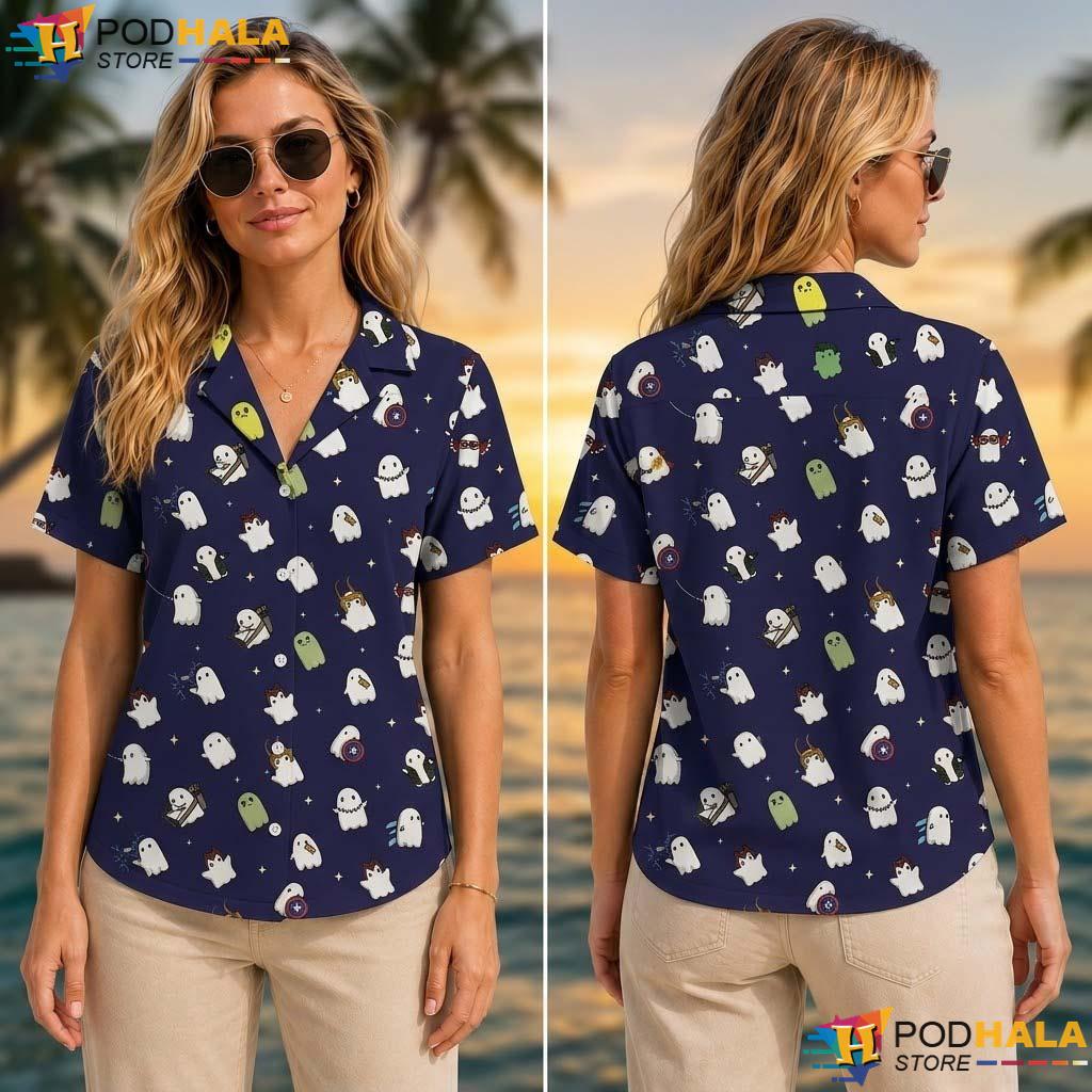 Marvel Ghosts Halloween Tropical Shirt Spooky Superhero Pocket Outfit Marvel Ghosts Halloween Tropical Shirt Spooky Superhero Pocket Outfit
