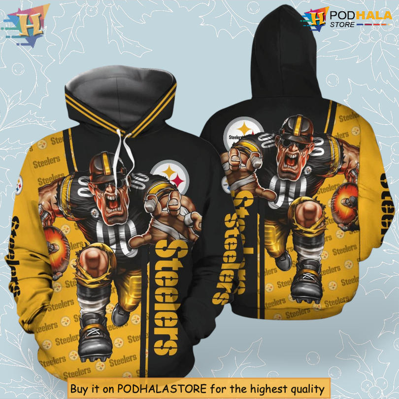 Mascot Graphic Edition Pittsburgh Steelers Vintage Hoodie Classic Fan Apparel