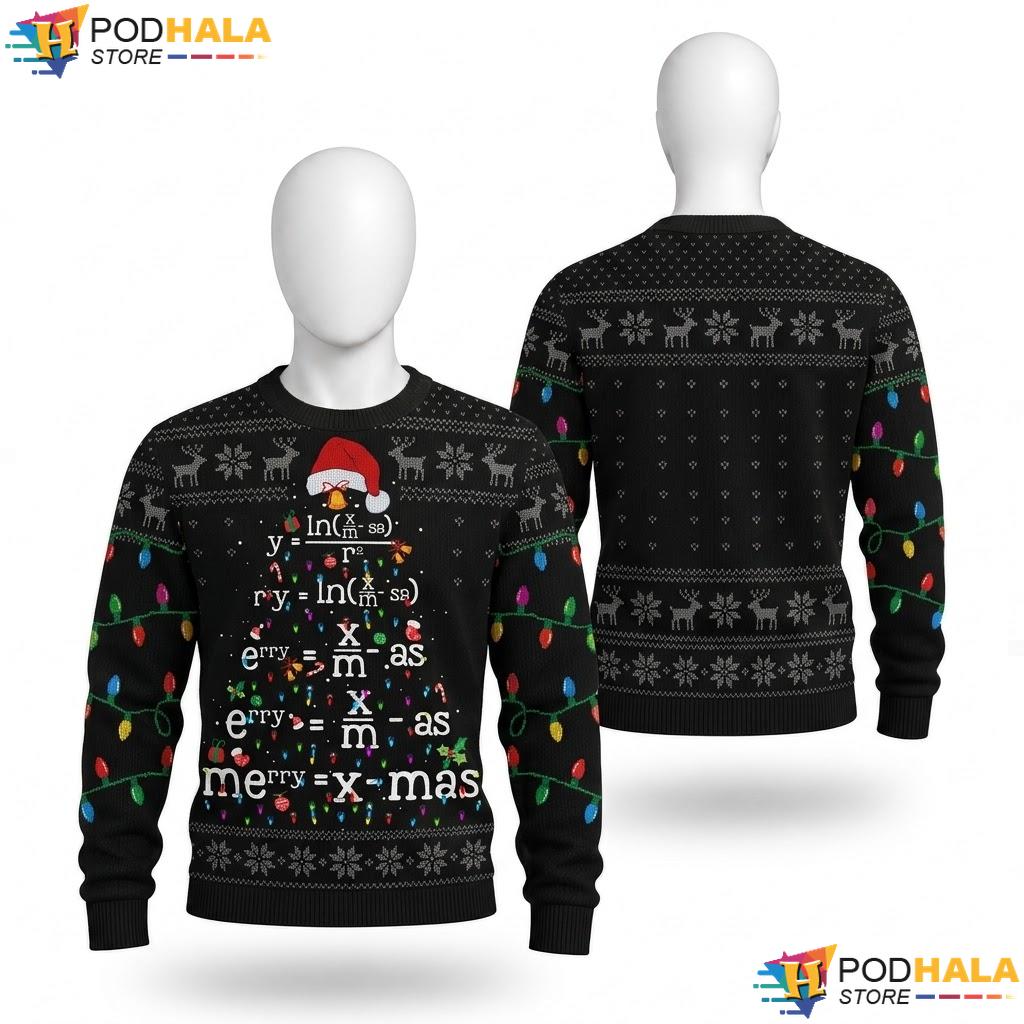 Math Christmas Tree Funny Ugly Xmas Sweater Clothing Holiday Top