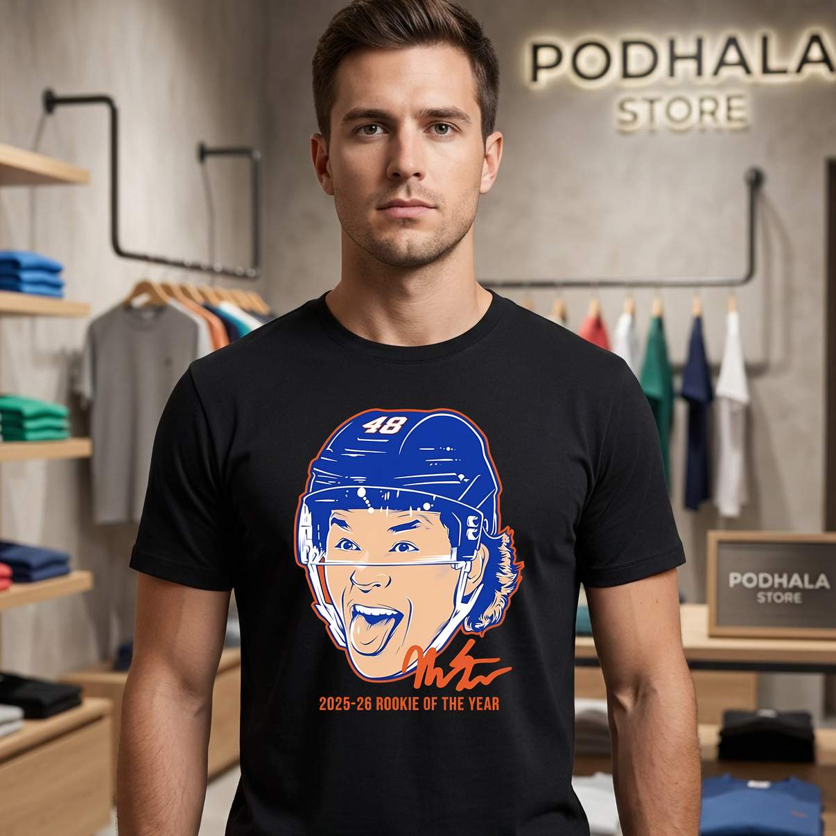 Matthew Schaefer Rookie Shirt 2025 26 Hockey Sports Fan Graphic Design Mens
