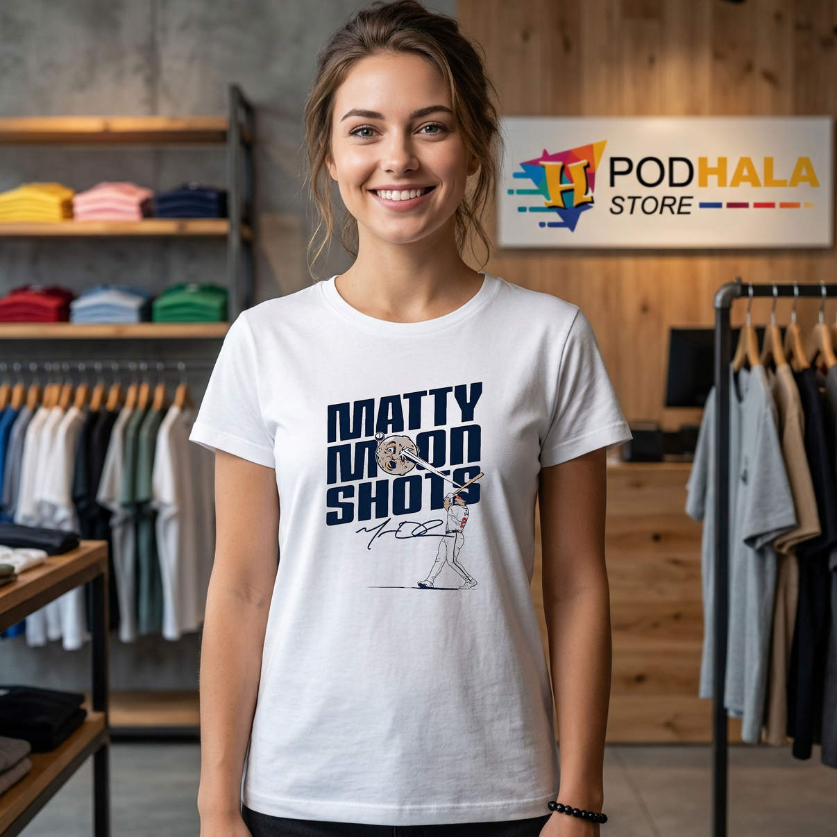 Matty Moonshots Baseball Fan Shirt Sports Graphic Novelty Casual Mens Humor