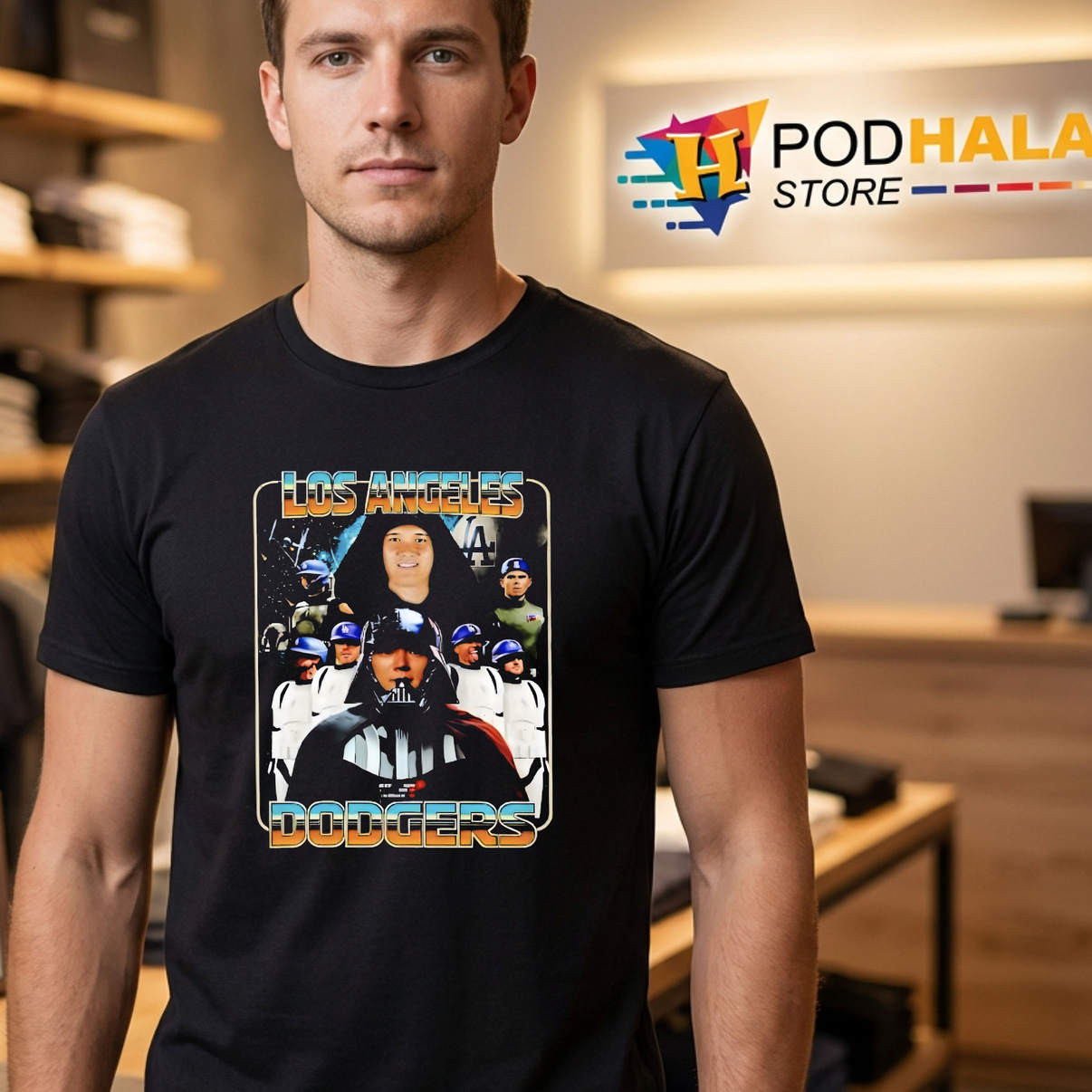 May The Force Dodgers Star Wars Shirt 2026 Los Angeles Baseball Fan Gear