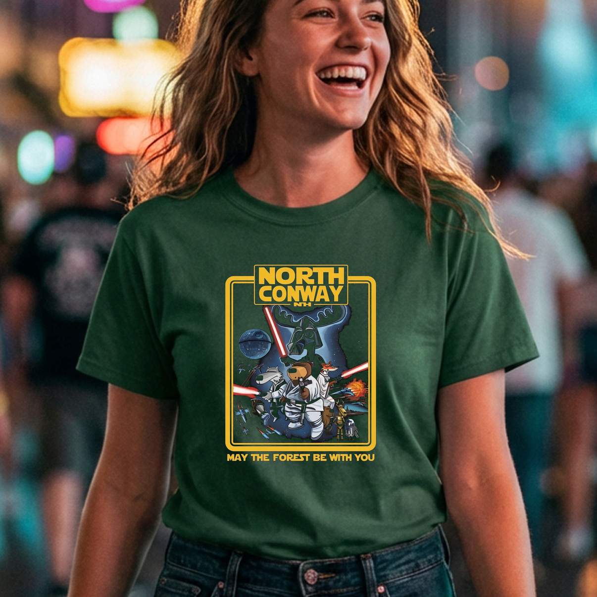 May The Forest Be With You Tshirt North Conway NH Funny Star War Animal Parody Graphic May The Forest Be With You Tshirt North Conway NH Funny Star War Animal Parody Graphic