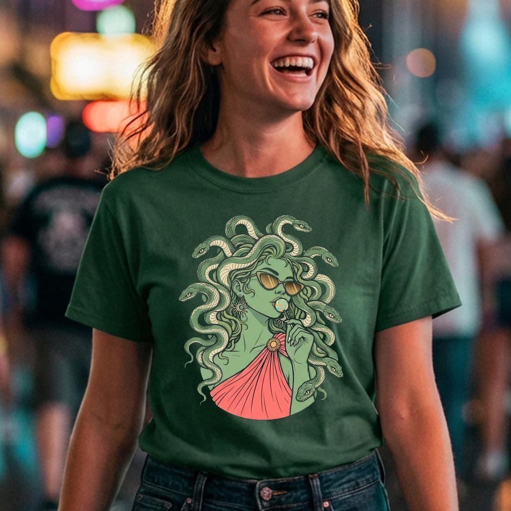 Medusa Lollipop Greek Mythology Tee Retro Spooky Halloween Snake Medusa Lollipop Greek Mythology Tee Retro Spooky Halloween Snake
