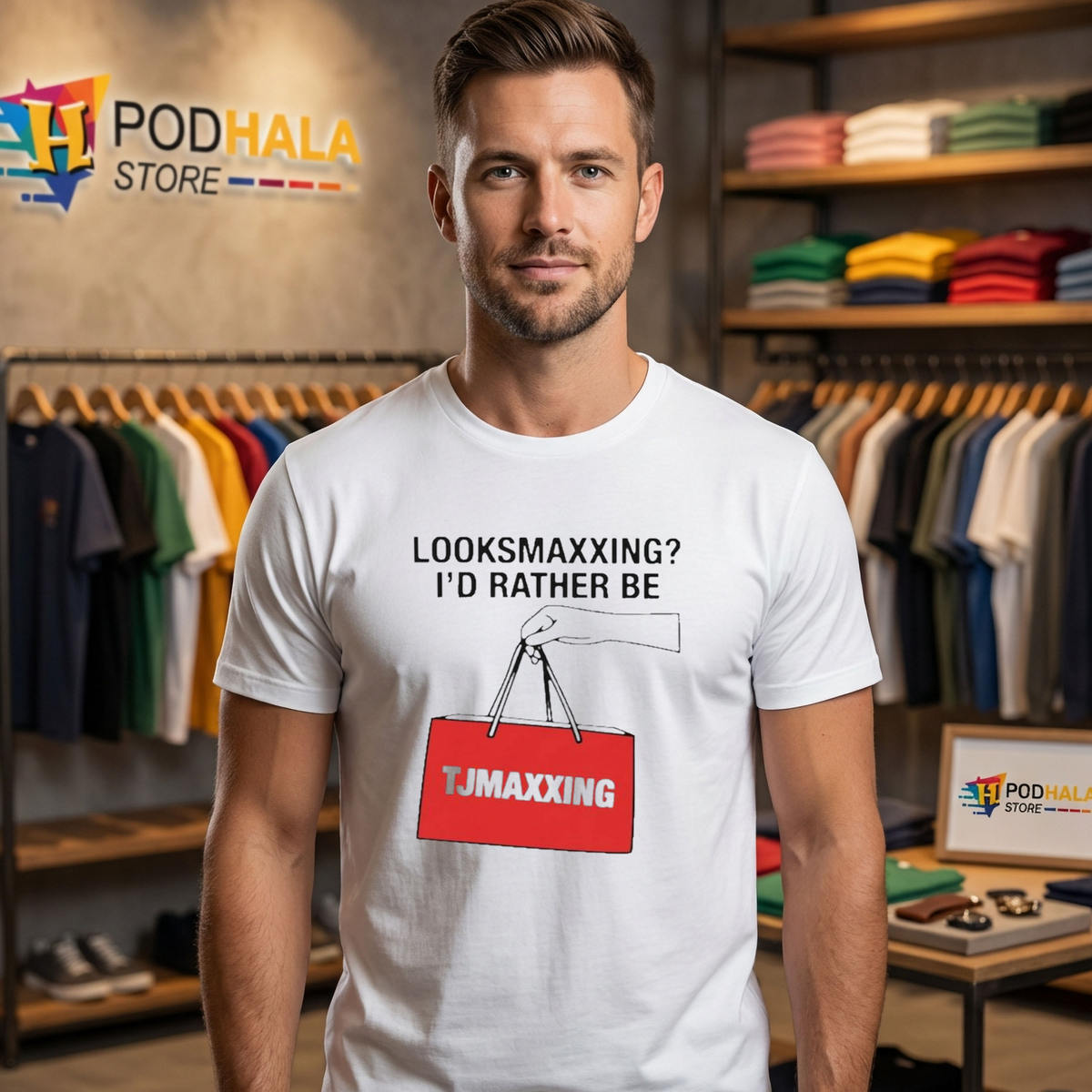 Rather Be Store Maxxing Shirt Looksmaxxing Funny Gen Z Internet Slang Humor