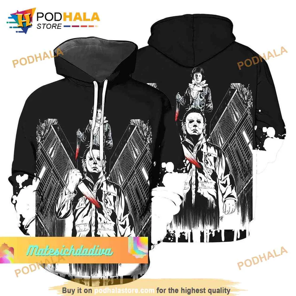 Menacing Michael Myers 3d Hoodie With Chilling Urban Design