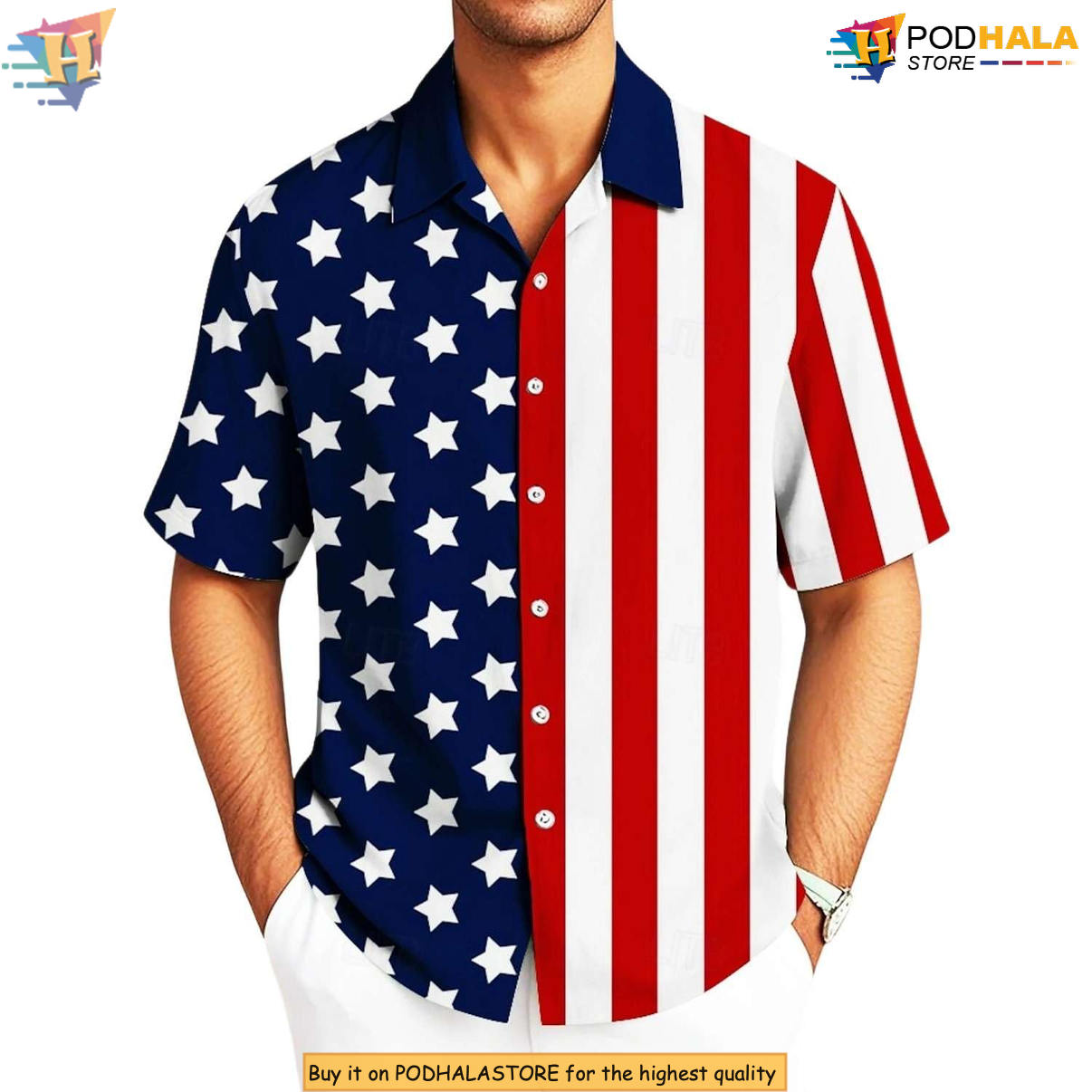 Mens Independence Day Flag Hawaiian Shirt 2026 USA 250th Anniversary Apparel