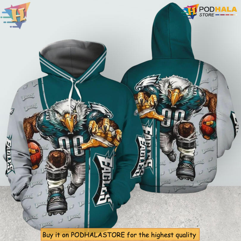 Mens Mascot Artwork Philadelphia Eagles Pullover Hoodie Fan Edition Mens Mascot Artwork Philadelphia Eagles Pullover Hoodie Fan Edition