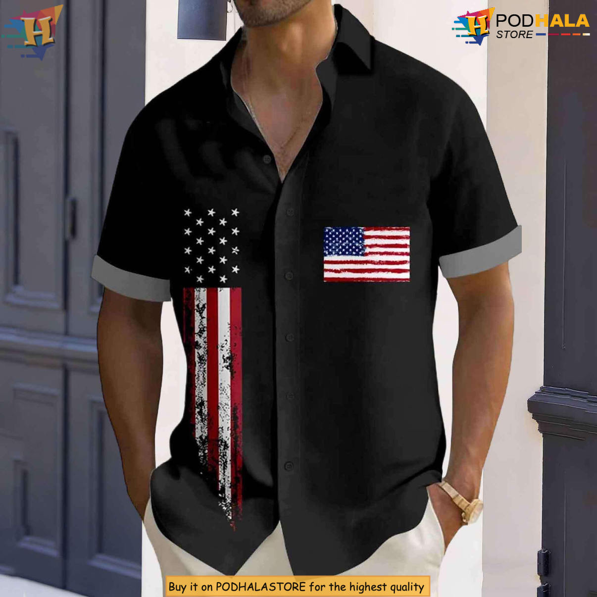 Mens Patriotic American Flag Hawaiian Shirt 2026 250th Anniversary Fan Gear