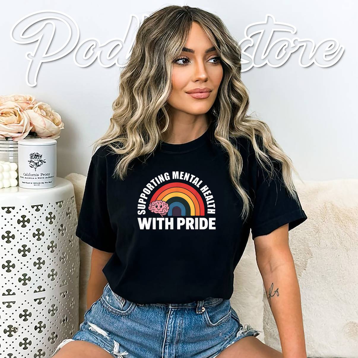 Mental Health Support Pride T-Shirt Rainbow Brain Therapists Graphic Men Mental Health Support Pride T-Shirt Rainbow Brain Therapists Graphic Men