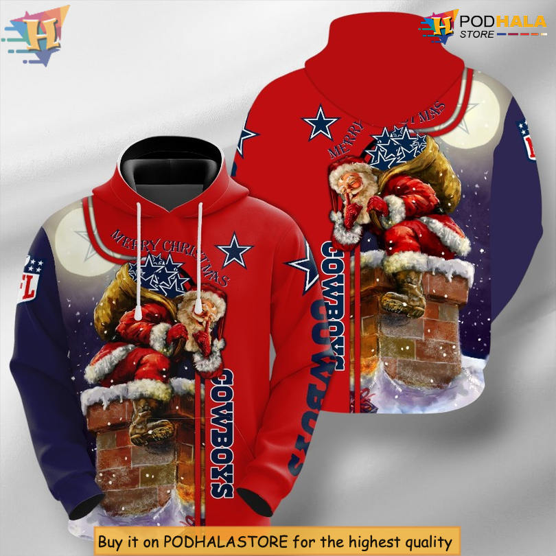Merry Christmas Red Theme Dallas Cowboys Personalized 3D Hoodie Unisex