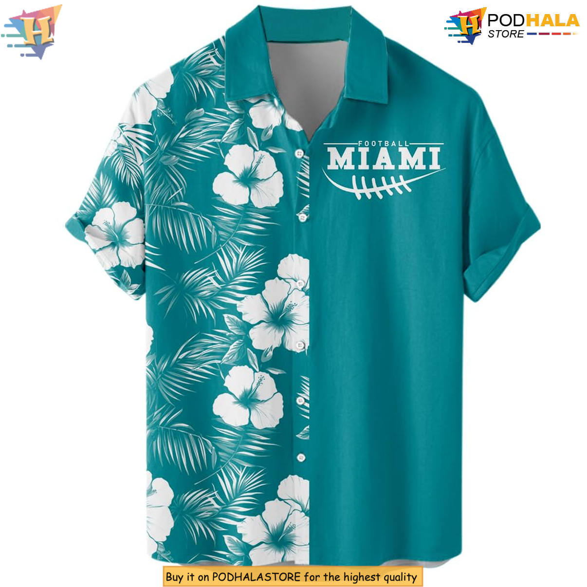 Miami Floral Football Hawaiian Shirt 2026 Custom Name Number Fan Apparel Gear