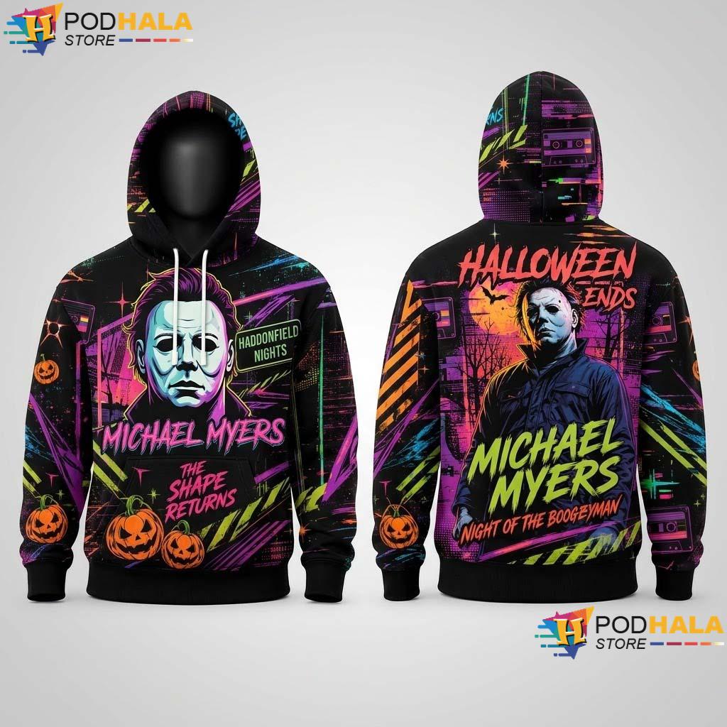 Michael Myers Halloween AOP Hoodie Haddonfield Night Horror Apparel