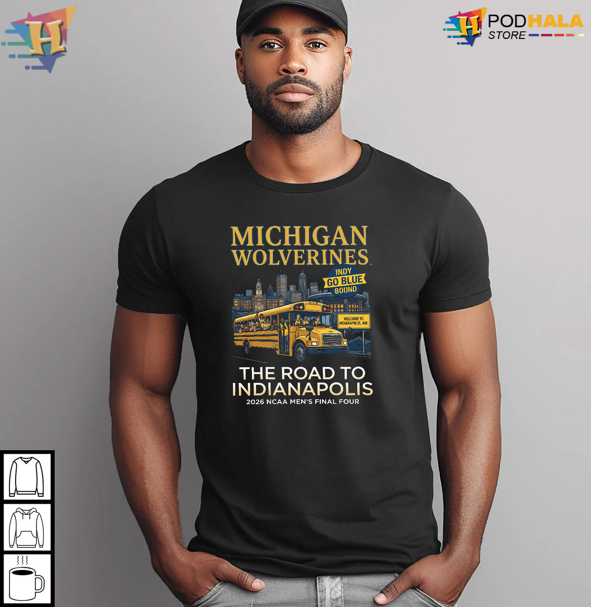 Michigan Wolverines 2026 NCAA Road to Indianapolis Men's Basketball Fan T-Shirt