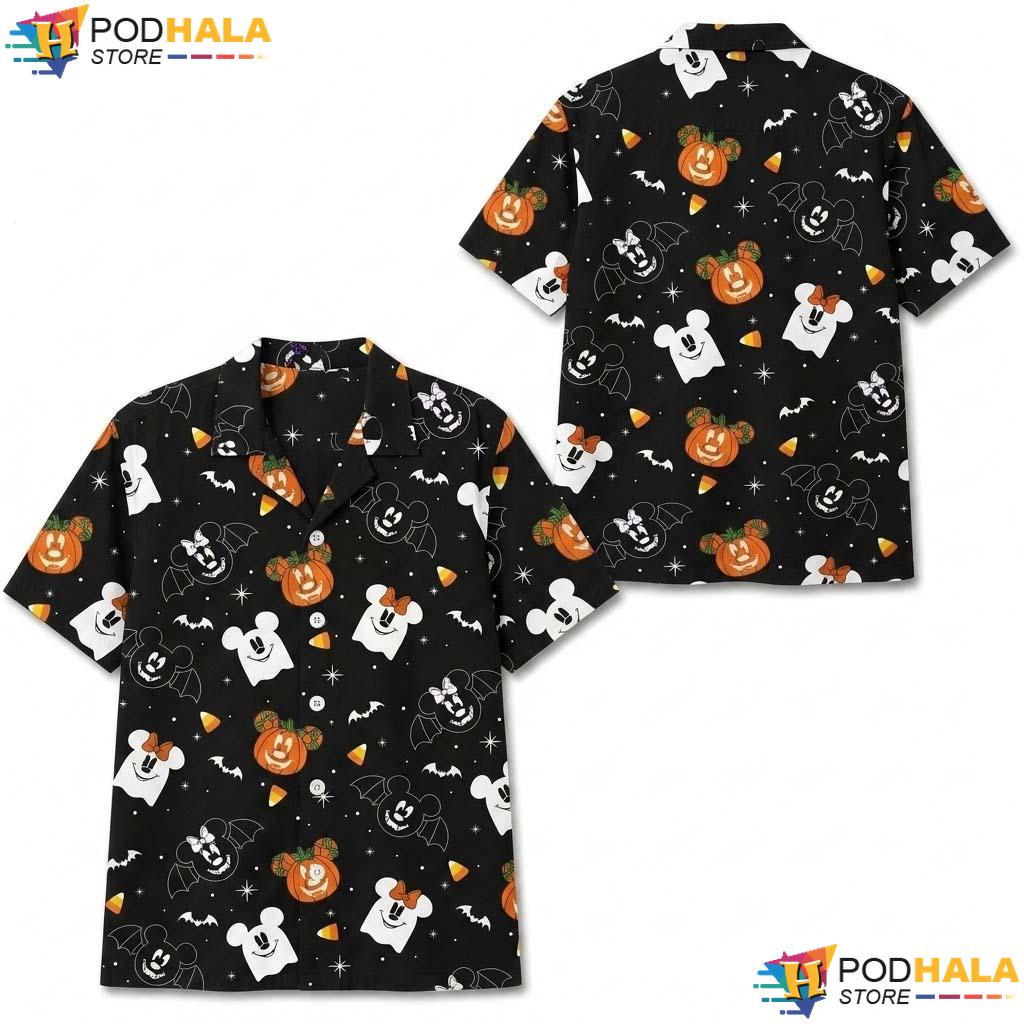 Mickey Boo Ghost Halloween Hawaiian Shirt Magic Kingdom Disneyland Aloha