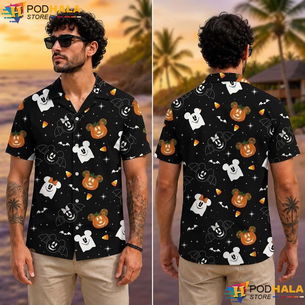 Mickey Boo Outfit Halloween Aloha Shirt Disneyland Spooky Party Aloha Mickey Boo Outfit Halloween Aloha Shirt Disneyland Spooky Party Aloha