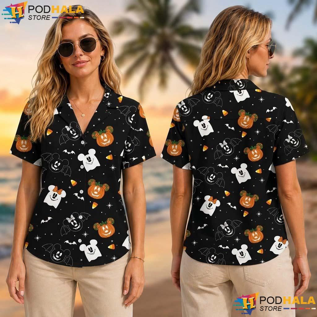 Mickey Boo Outfit Halloween Tropical Shirt Disneyland Spooky Party Aloha Mickey Boo Outfit Halloween Tropical Shirt Disneyland Spooky Party Aloha