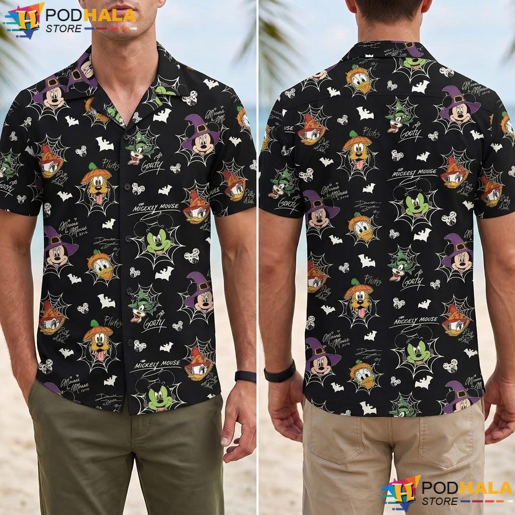 Mickey Friends Halloween Tropical Shirt Spooky Party Vacation Outfit Top Mickey Friends Halloween Tropical Shirt Spooky Party Vacation Outfit Top